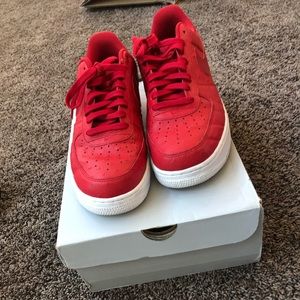 Red Nike original air force 1’s